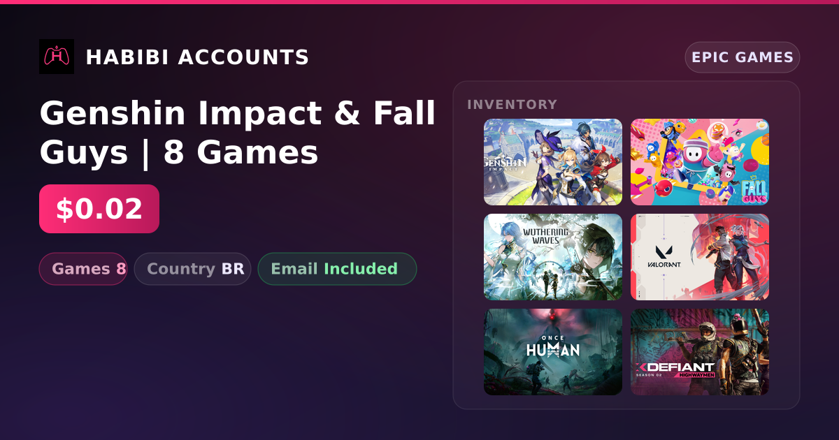 Genshin Impact & Fall Guys | 8 Games — HabibiAccounts