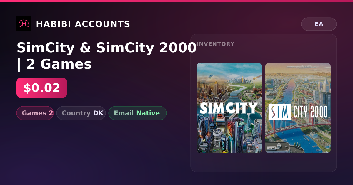 SimCity & SimCity 2000 | 2 Games — HabibiAccounts