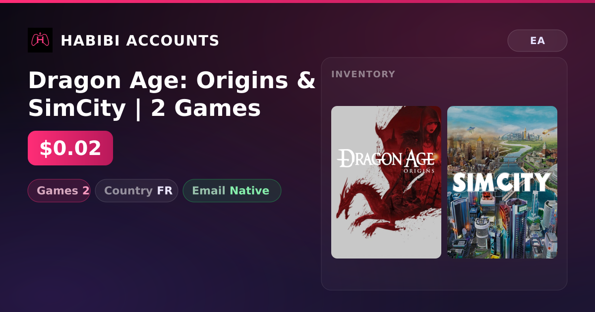 Dragon Age: Origins & SimCity | 2 Games — HabibiAccounts