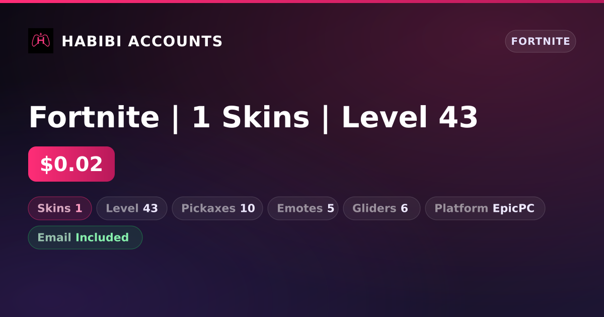 Fortnite | 1 Skins | Level 43 — HabibiAccounts