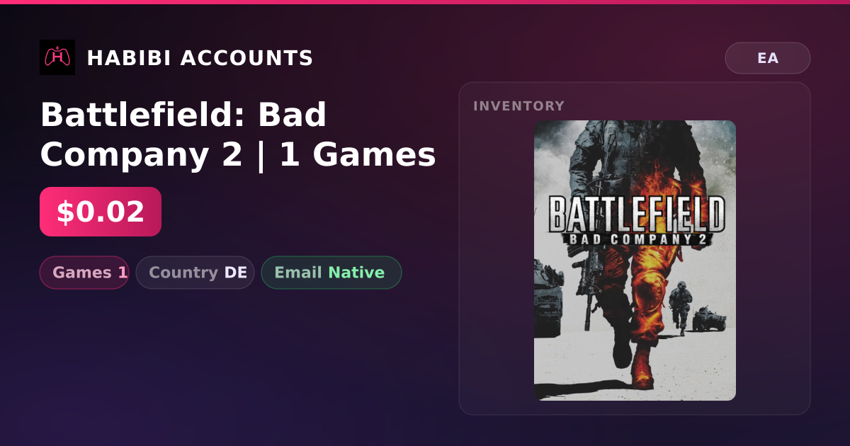 Battlefield: Bad Company 2 | 1 Games — HabibiAccounts