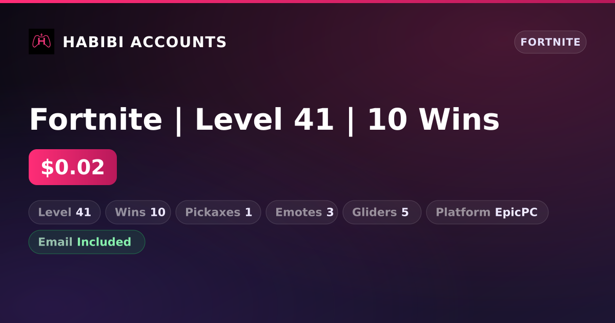 Fortnite | Level 41 | 10 Wins — HabibiAccounts