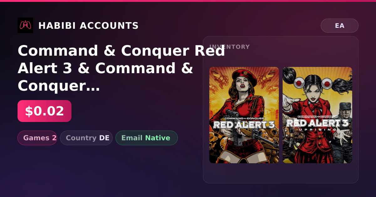 Command & Conquer Red Alert 3 & Command & Conquer Red Alert 3: Uprising | 2 Games — HabibiAccounts