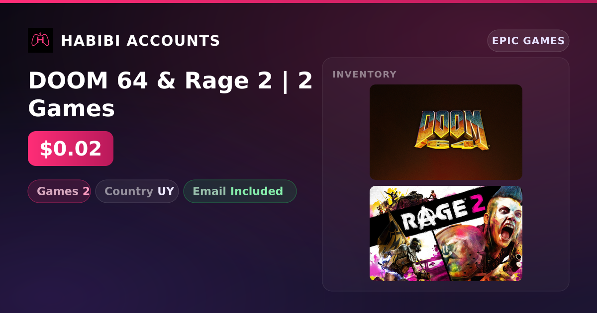 DOOM 64 & Rage 2 | 2 Games — HabibiAccounts