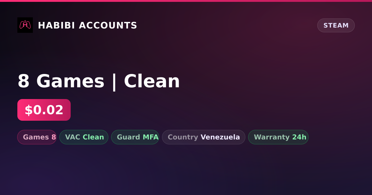 8 Games | Clean — HabibiAccounts