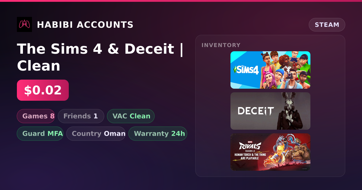 The Sims 4 & Deceit | Clean — HabibiAccounts