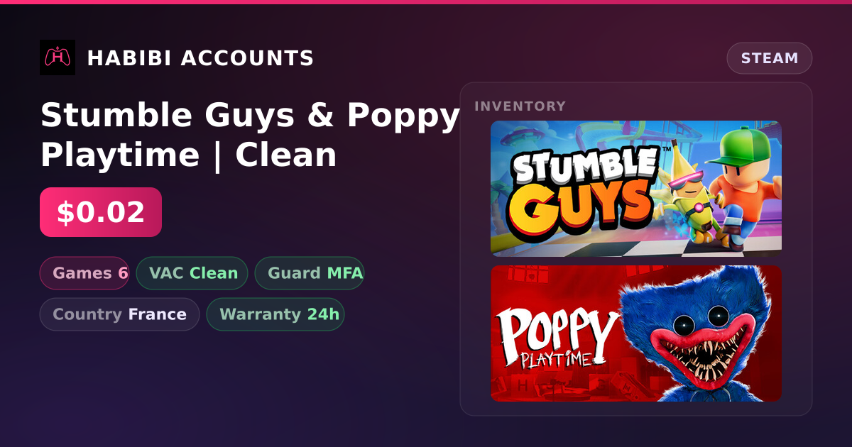 Stumble Guys & Poppy Playtime | Clean — HabibiAccounts
