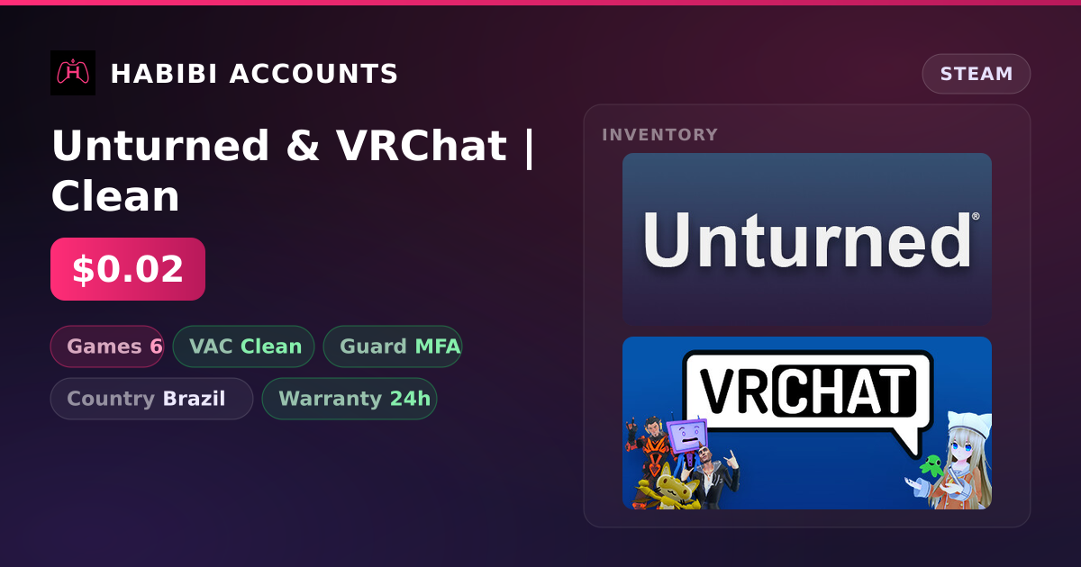 Unturned & VRChat | Clean — HabibiAccounts