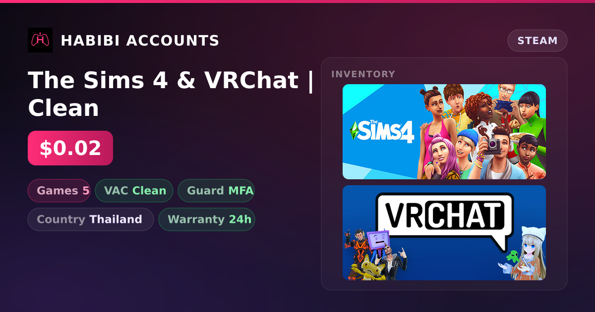 The Sims 4 & VRChat | Clean — HabibiAccounts