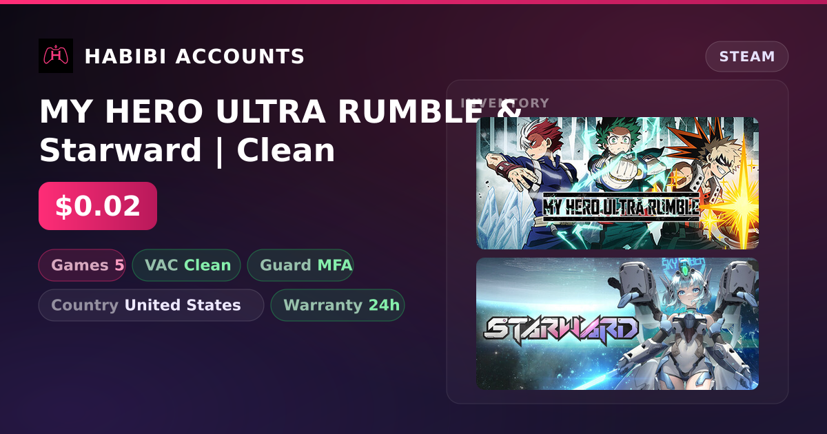 MY HERO ULTRA RUMBLE & Starward | Clean — HabibiAccounts