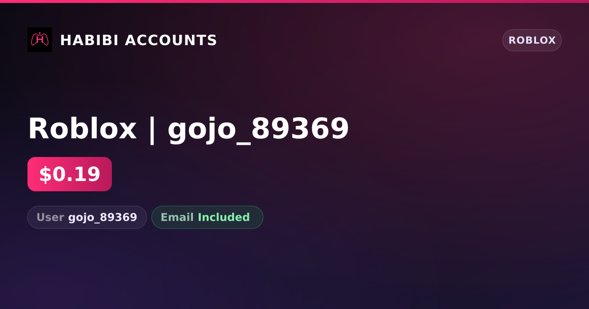 Roblox | gojo_89369 — HabibiAccounts