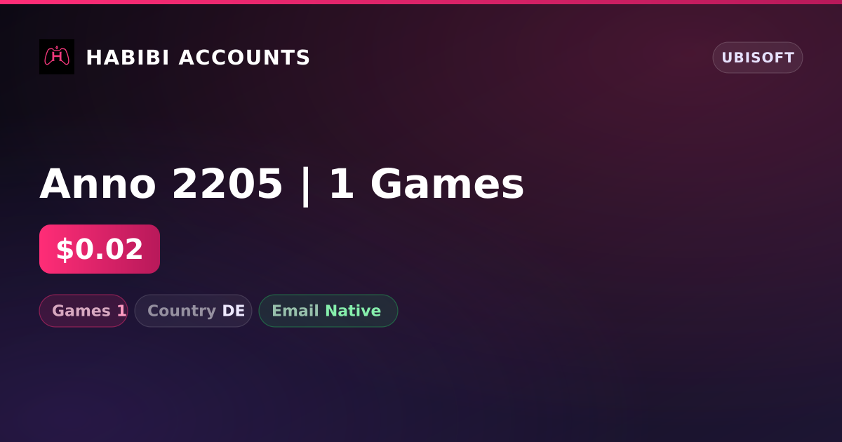 Anno 2205 | 1 Games — HabibiAccounts