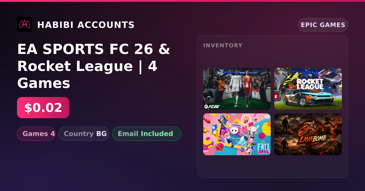 EA SPORTS FC 26 & Rocket League | 4 Games — HabibiAccounts