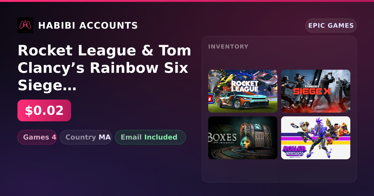 Rocket League & Tom Clancy’s Rainbow Six Siege | 4 Games — HabibiAccounts