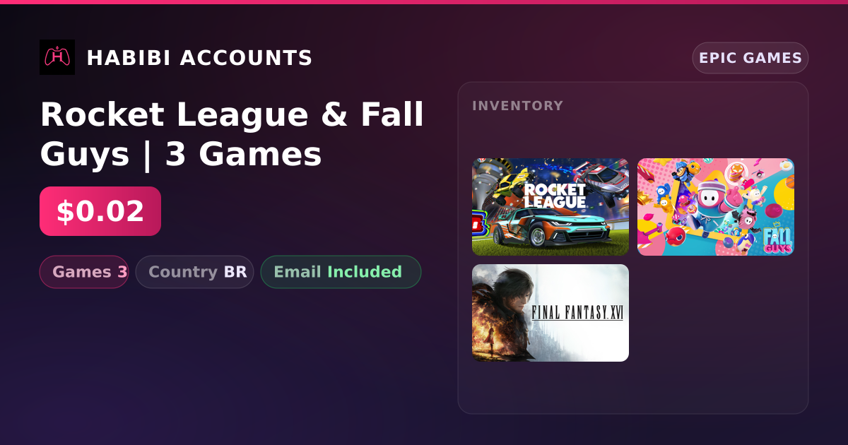 Rocket League & Fall Guys | 3 Games — HabibiAccounts