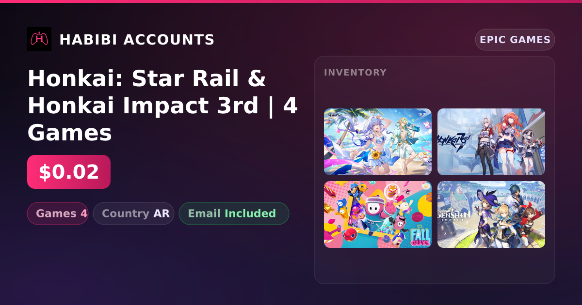 Honkai: Star Rail & Honkai Impact 3rd | 4 Games — HabibiAccounts