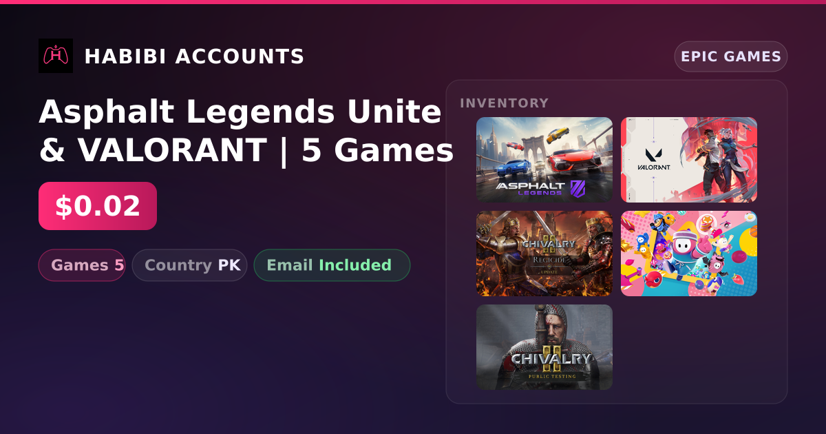 Asphalt Legends Unite & VALORANT | 5 Games — HabibiAccounts