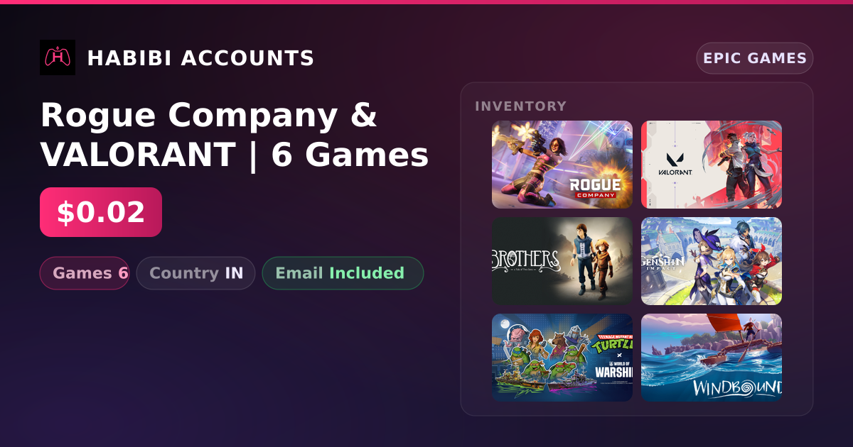 Rogue Company & VALORANT | 6 Games — HabibiAccounts
