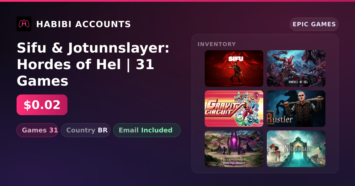 Sifu & Jotunnslayer: Hordes of Hel | 31 Games — HabibiAccounts
