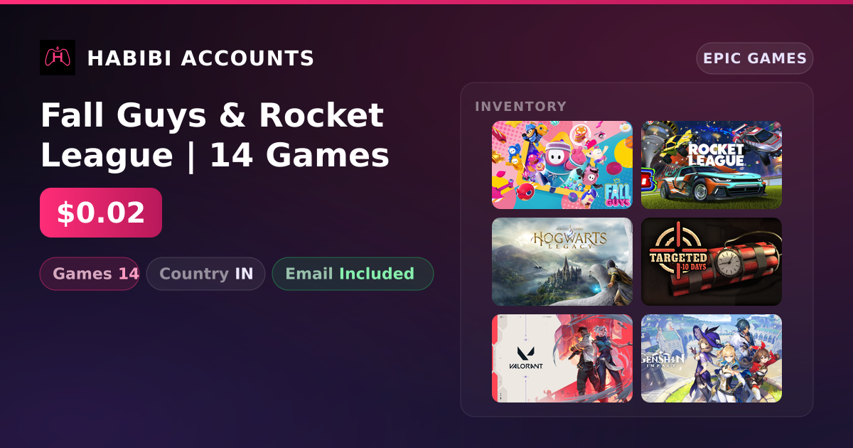 Fall Guys & Rocket League | 14 Games — HabibiAccounts