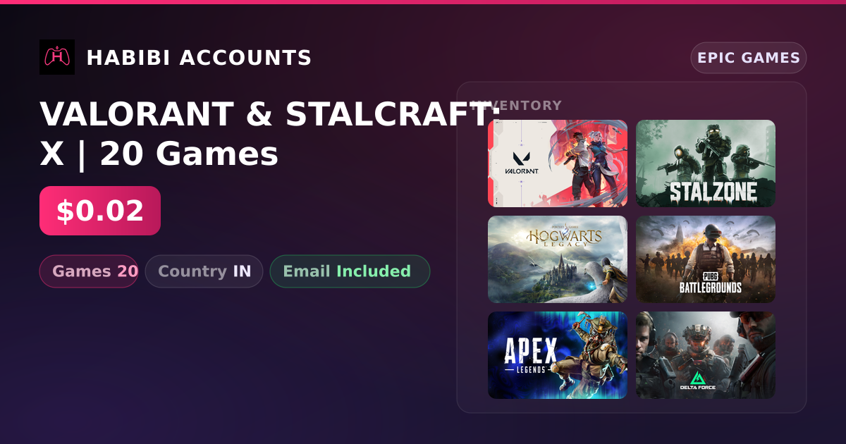 VALORANT & STALCRAFT: X | 20 Games — HabibiAccounts