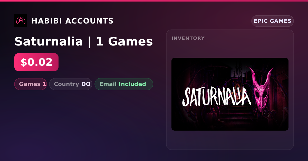 Saturnalia | 1 Games — HabibiAccounts