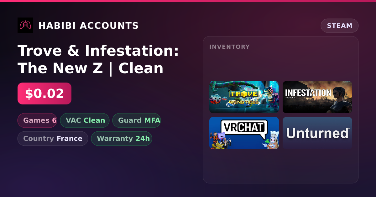 Trove & Infestation: The New Z | Clean — HabibiAccounts