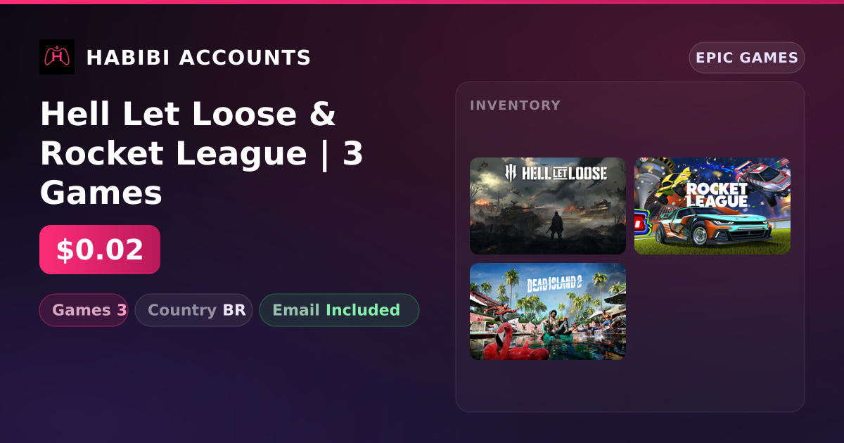 Hell Let Loose & Rocket League | 3 Games — HabibiAccounts