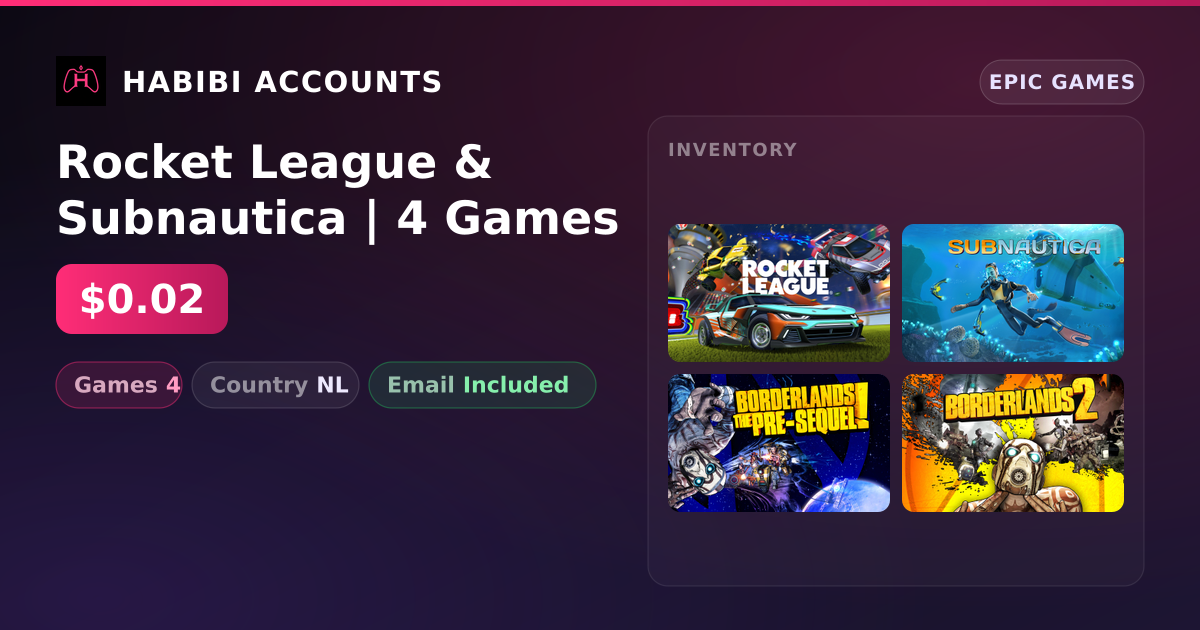 Rocket League & Subnautica | 4 Games — HabibiAccounts