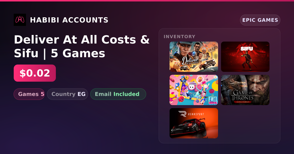 Deliver At All Costs & Sifu | 5 Games — HabibiAccounts