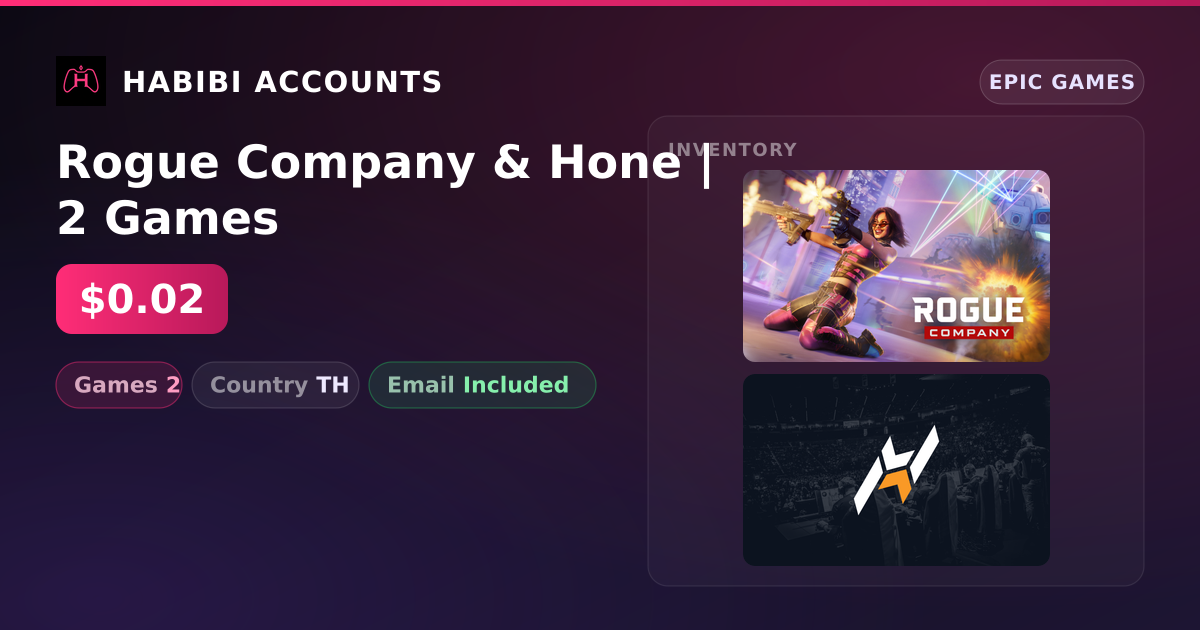 Rogue Company & Hone | 2 Games — HabibiAccounts