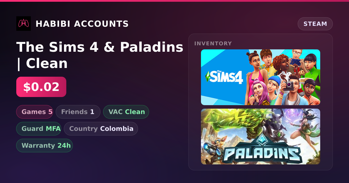 The Sims 4 & Paladins | Clean — HabibiAccounts
