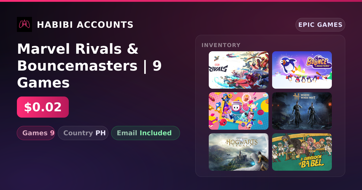 Marvel Rivals & Bouncemasters | 9 Games — HabibiAccounts