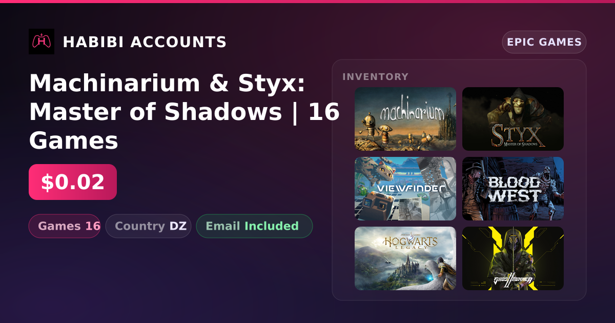 Machinarium & Styx: Master of Shadows | 16 Games — HabibiAccounts