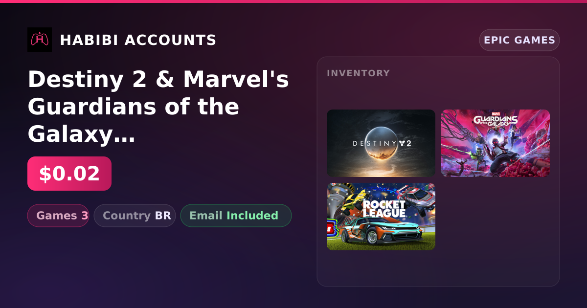 Destiny 2 & Marvel's Guardians of the Galaxy | 3 Games — HabibiAccounts