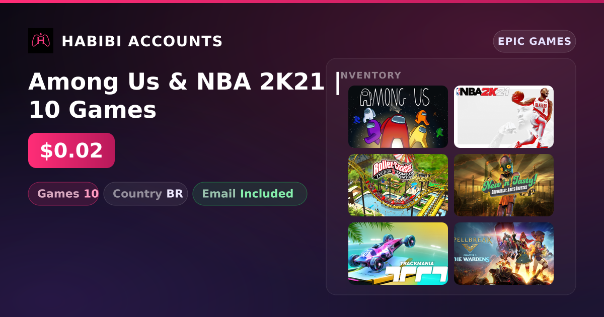 Among Us & NBA 2K21 | 10 Games — HabibiAccounts