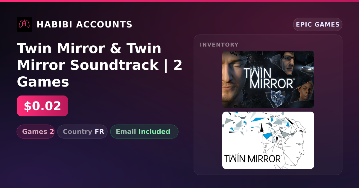 Twin Mirror & Twin Mirror Soundtrack | 2 Games — HabibiAccounts