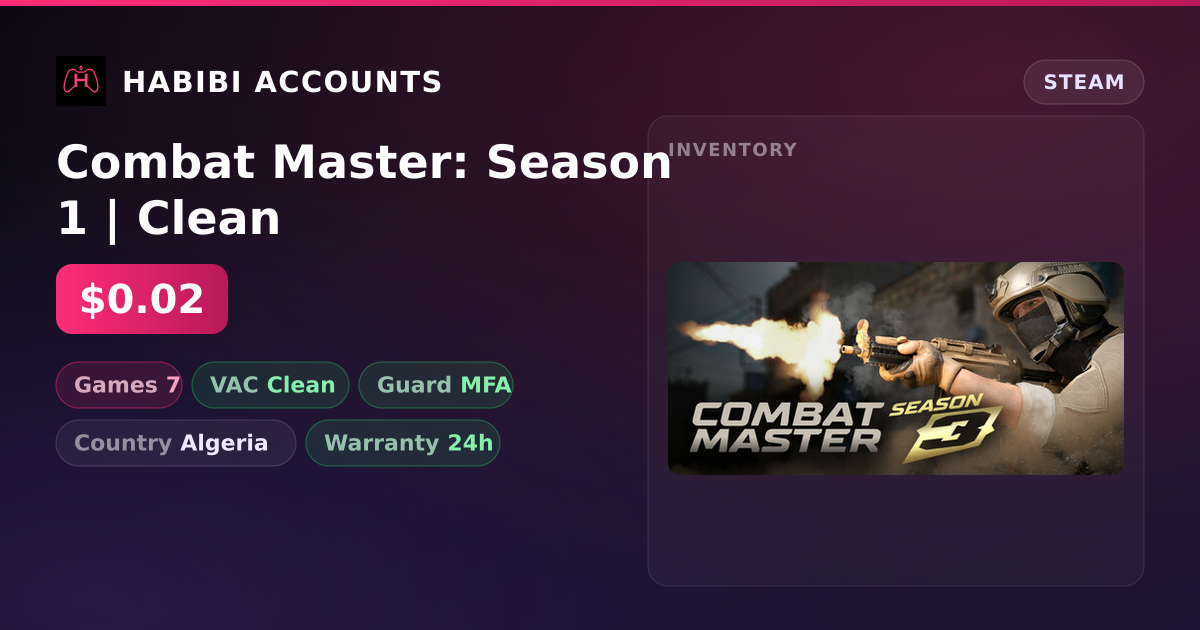 Combat Master: Season 1 | Clean — HabibiAccounts