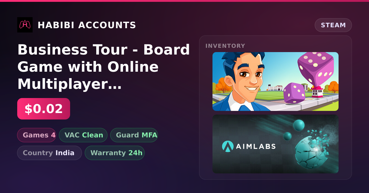 Business Tour - Board Game with Online Multiplayer & Aimlabs — HabibiAccounts