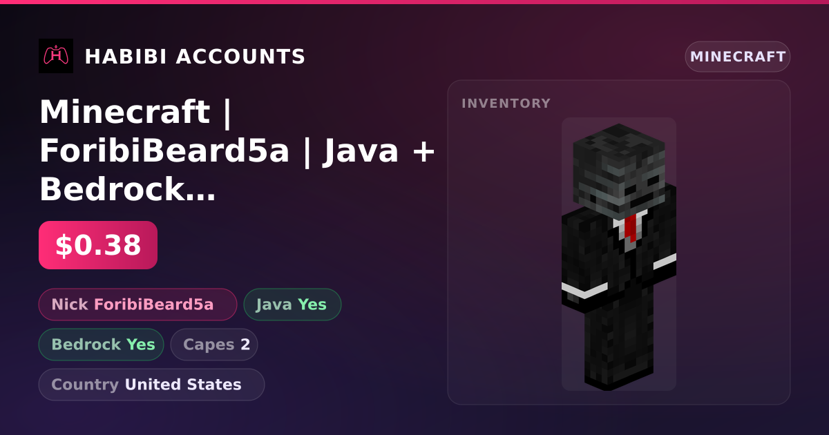 Minecraft | ForibiBeard5a | Java + Bedrock | 2 Capes — HabibiAccounts
