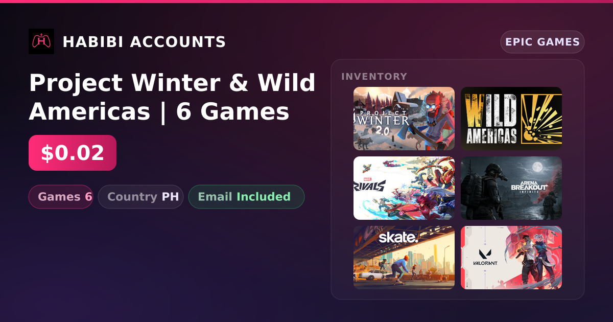 Project Winter & Wild Americas | 6 Games — HabibiAccounts