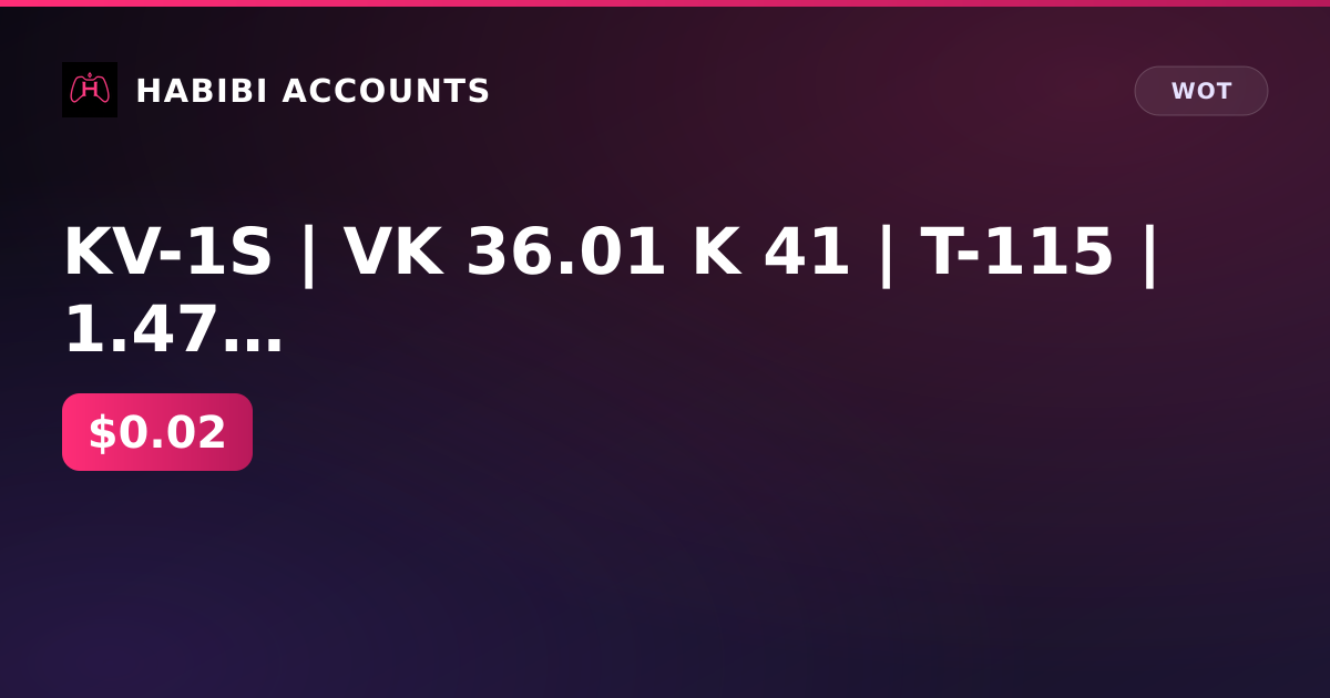 KV-1S | VK 36.01 K 41 | T-115 | 1.47 million ser | excellent 15d | Lesta — HabibiAccounts