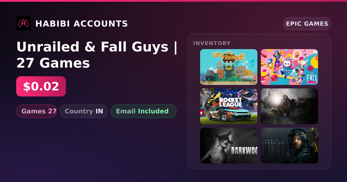 Unrailed & Fall Guys | 27 Games — HabibiAccounts