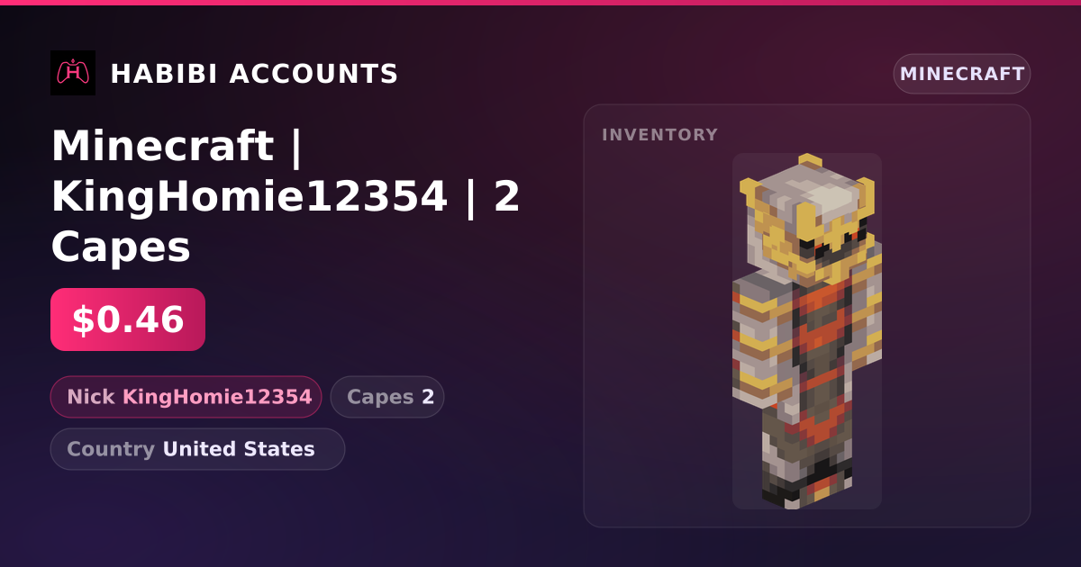 Minecraft | KingHomie12354 | 2 Capes — HabibiAccounts