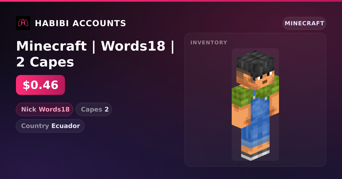 Minecraft | Words18 | 2 Capes — HabibiAccounts