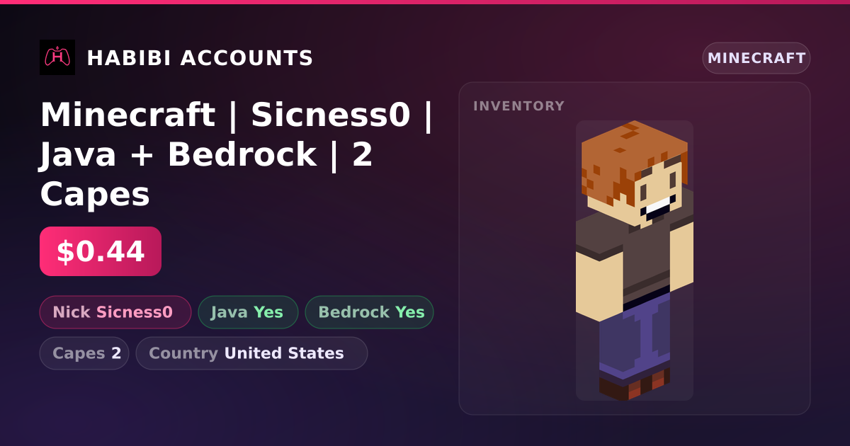 Minecraft | Sicness0 | Java + Bedrock | 2 Capes — HabibiAccounts