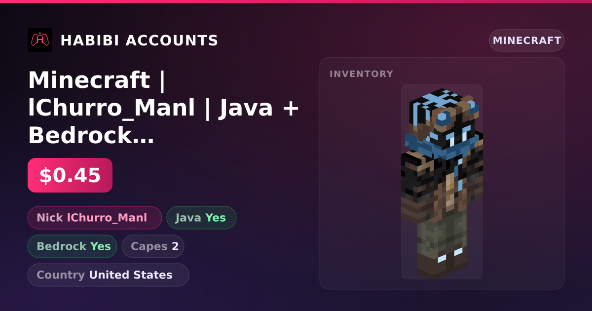 Minecraft | lChurro_Manl | Java + Bedrock | 2 Capes — HabibiAccounts