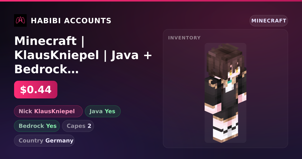 Minecraft | KlausKniepel | Java + Bedrock | 2 Capes — HabibiAccounts