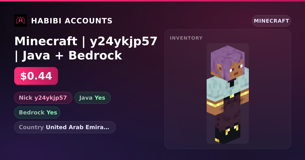 Minecraft | y24ykjp57 | Java + Bedrock — HabibiAccounts
