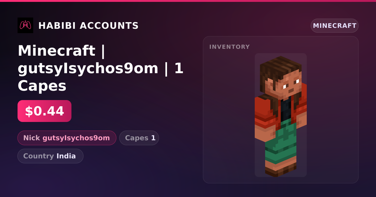 Minecraft | gutsyIsychos9om | 1 Capes — HabibiAccounts